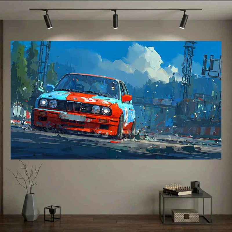 پوستر طرح  نقاشی bmw مدل بی ام و قدیمی کد DV1632