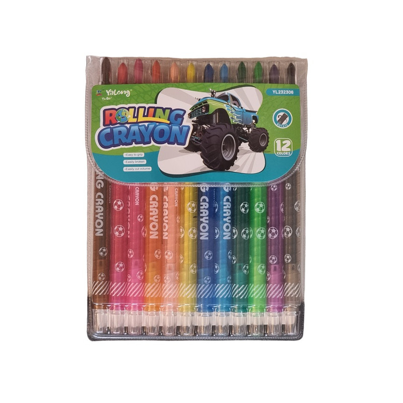 پاستل 12 رنگ یالونگ مدل پیچی طرح ماشین  کد 232306