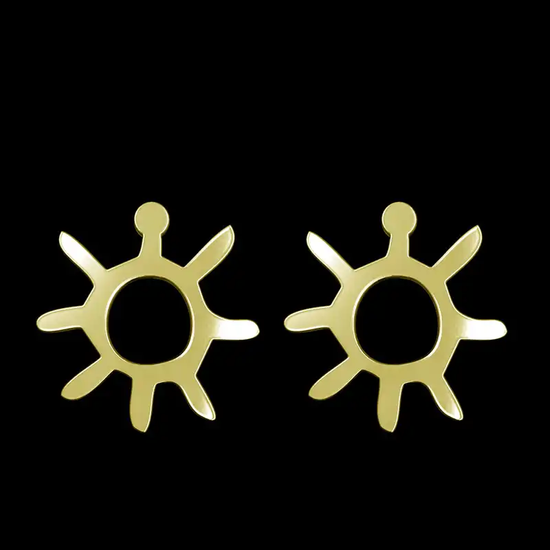 گوشواره طلا 18 عیار زنانه مدوپد مدل خورشید کد GA1-16172