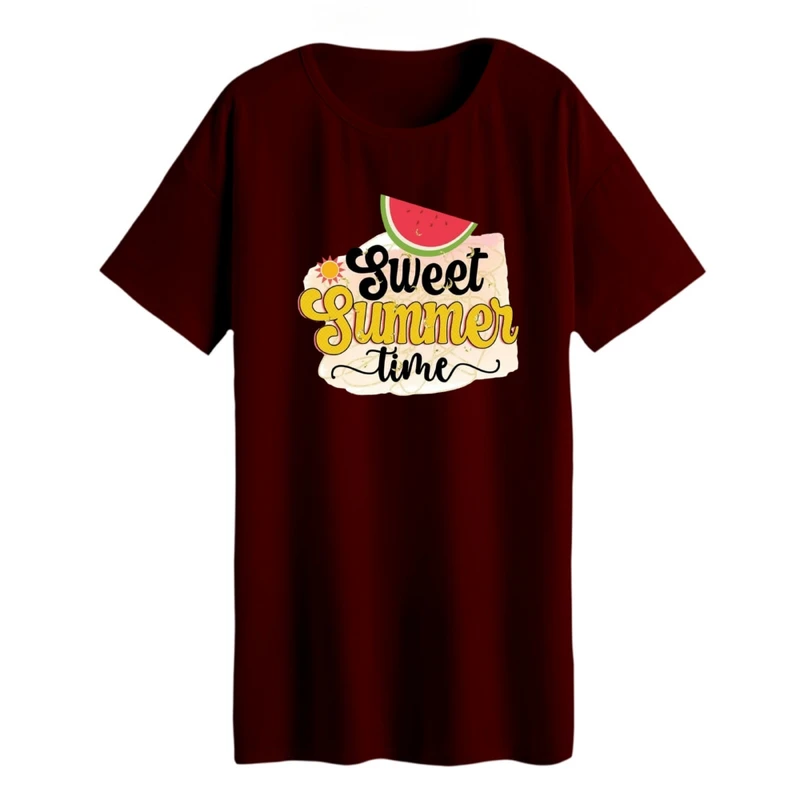 تی شرت لانگ آستین کوتاه زنانه مدل هندوانه یلدایی کد 21