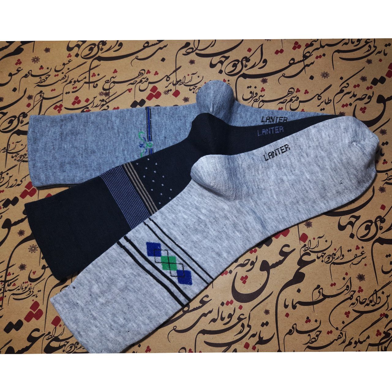 جوراب ساق بلند مردانه لنتر مدل KH-R 06 مجموعه 6 عددی -  - 2