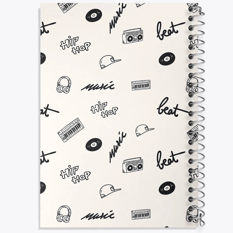 دفتر لیست خرید 50 برگ خندالو طرح پترن موسیقی کد N224