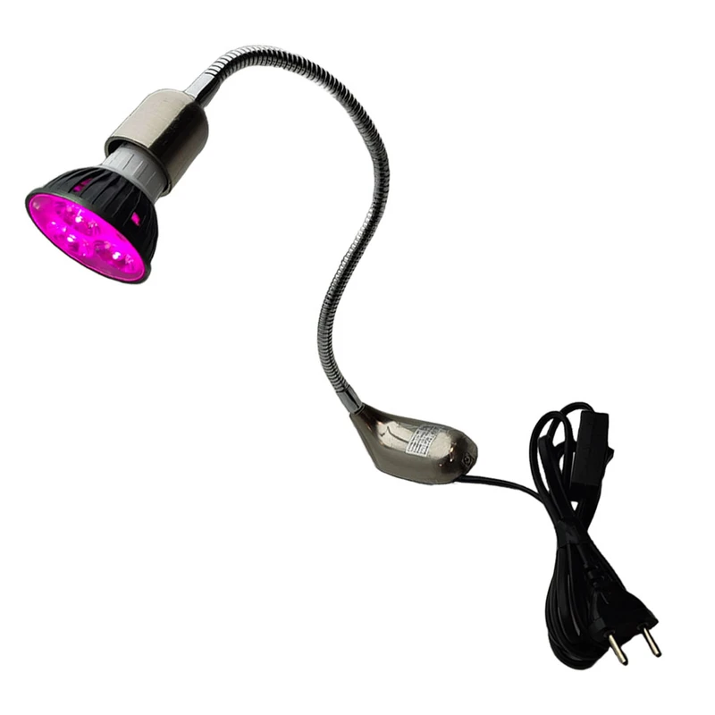 چراغ رشد گیاه 3 وات مدل خرطومی فلزی دیواری ثابت طرح فول اسپکتروم پایه GU5.3 کد F541