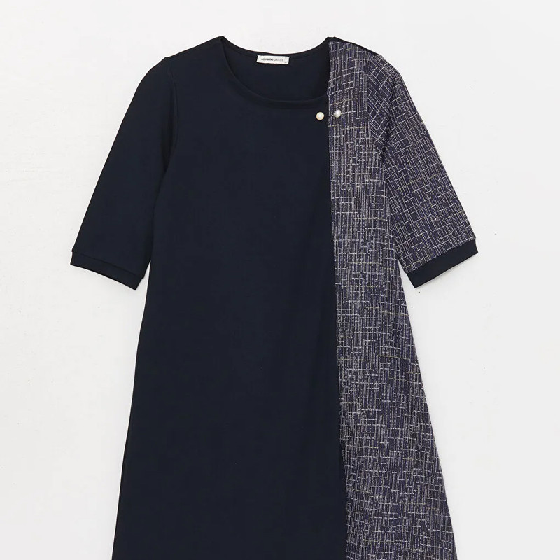 پیراهن یقه خشتی زنانه ال سی وایکیکی مدل شاینی ول سافت