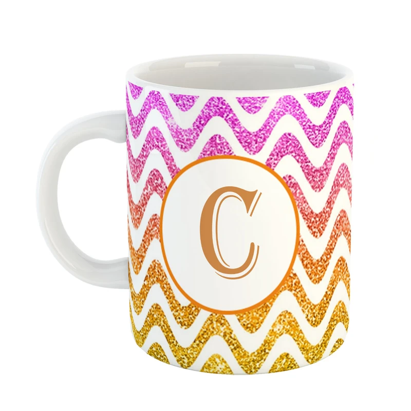 ماگ پاد افرین مدل فانتزی طرح حرف C کد 14