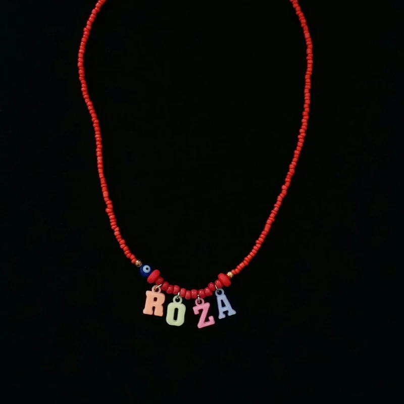 گردنبند دخترانه مدل تابستانی اسم رزا G123