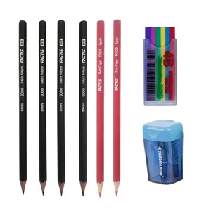 مداد مشکی فکتیس با درجه سختی HB مدل مهربان همراه با مداد قرمز و تراش  و پاک کن مجموعه 8 عددی