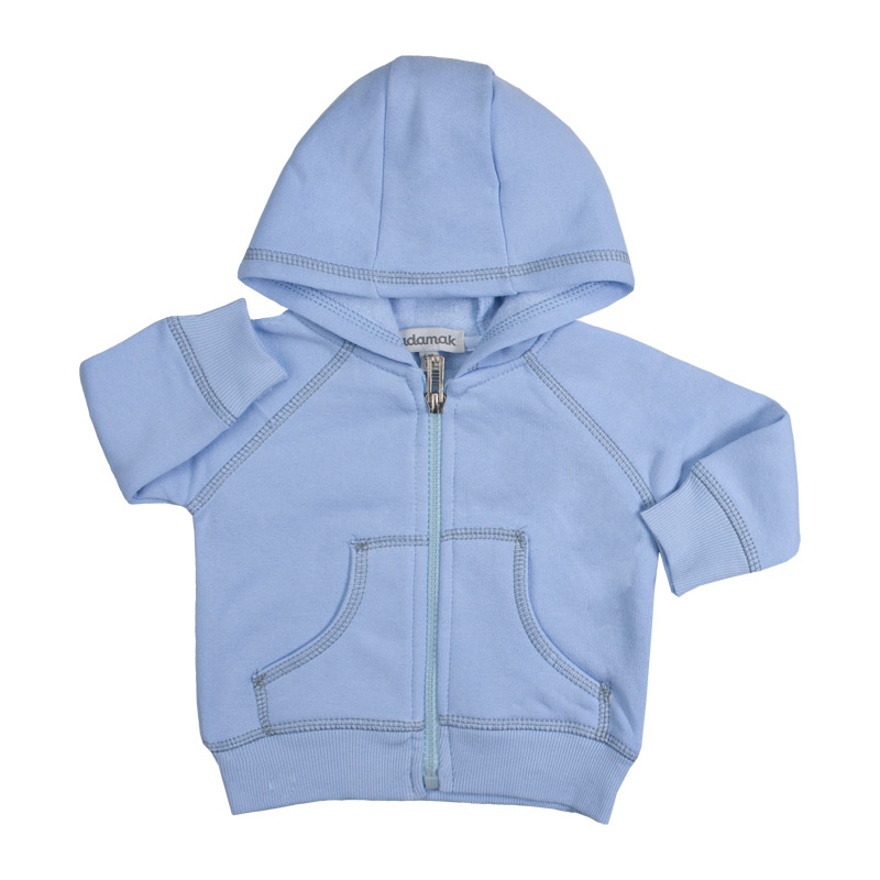 ست سویشرت و شلوار نوزادی آدمک مدل زیپ دار کد 265800 رنگ آبی روشن -  - 7
