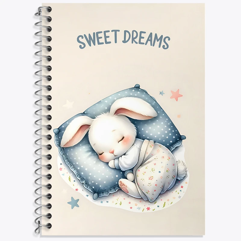 دفتر زبان 50 برگ خندالو مدل سه خط طرح خرگوش کیوت کد N4568