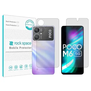 Rockspace transparent screen protector HyGEL model suitable for Xiaomi Poco M6 mobile phone with back protector