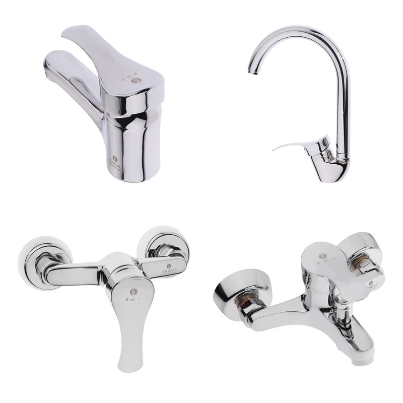 ست شیرآلات آرسا تک سو واثق مدل آتریس مجموعه 4 عددی