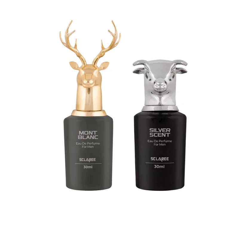 عطر جیبی مردانه اسکلاره مدل سیلورسنت با رایحه گرم حجم 30 میلی‌لیتر به همراه عطر جیبی مردانه اسکلاره مدل لجند مونت بلان با رایحه گرم حجم 30 میلی‌لیتر