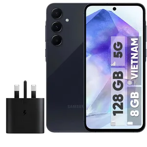 Samsung Galaxy A55 Dual SIM 128GB And 8GB RAM Mobile Phone with Samsung charger- Vietnam
