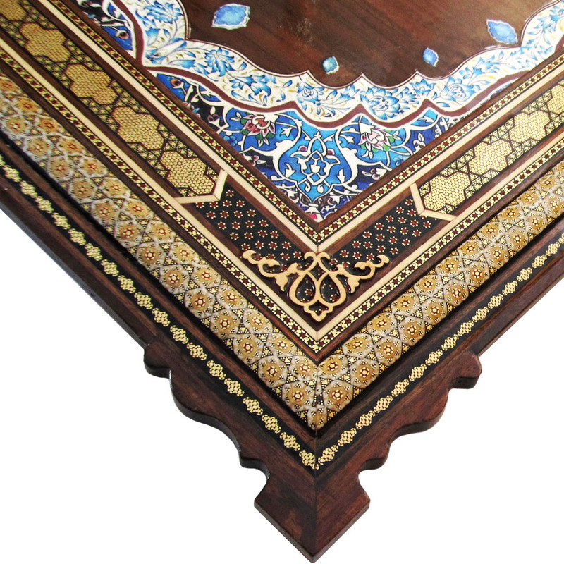 ساعت دیواری خاتم کاری طرح تذهیب مدل بی صدا کد 5060-5