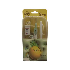 بسته لوازم تحریر مدل آناناس سه بعدی مجموعه 8 عددی