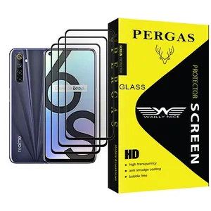 Waily Nice Pergas Glass MIX003 Screen Protector For Realme 6S Pack Of 3