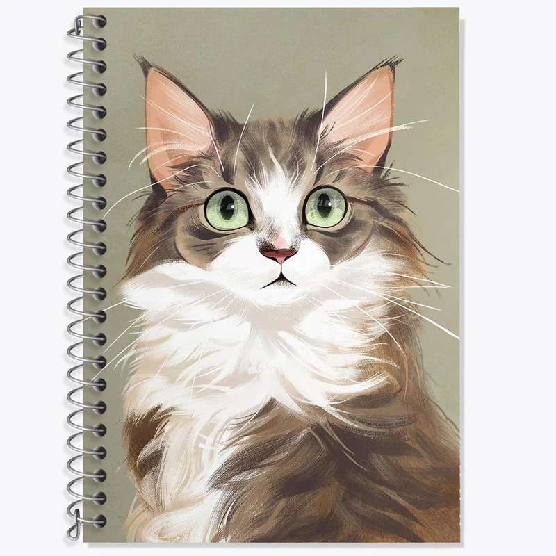 دفتر زبان 50 برگ خندالو مدل دو خط طرح گربه کد 28232