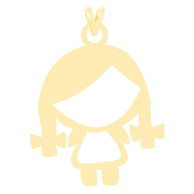 آویز گردنبند طلا 18 عیار زنانه کرابو طرح دختر بچه مدل Kr3796 -  - 1