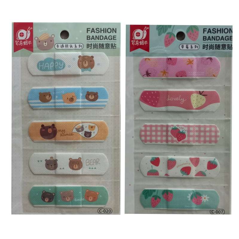 چسب زخم مدل  فانتزی طرح توت فرنگی و خرس مجموعه 2 عددی