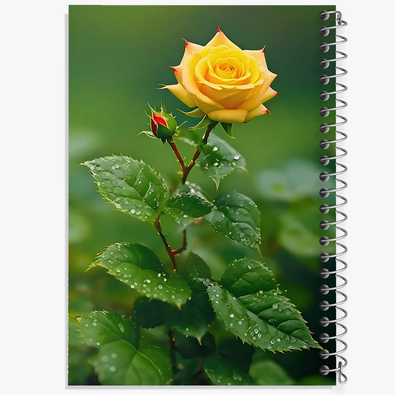 دفتر ژورنال نویسی 50 برگ خندالو مدل نقطه ای طرح گل رز کد F7612