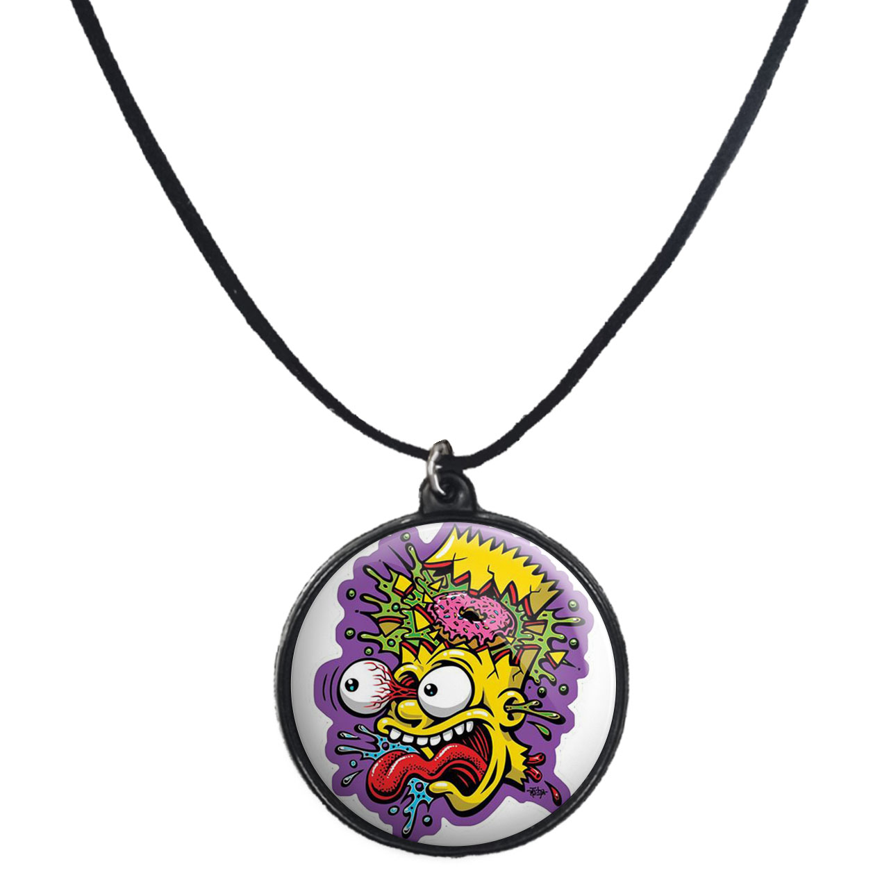 گردنبند پرمانه طرح سیمپسون ها کد pmb.3547 مدل دو طرفه