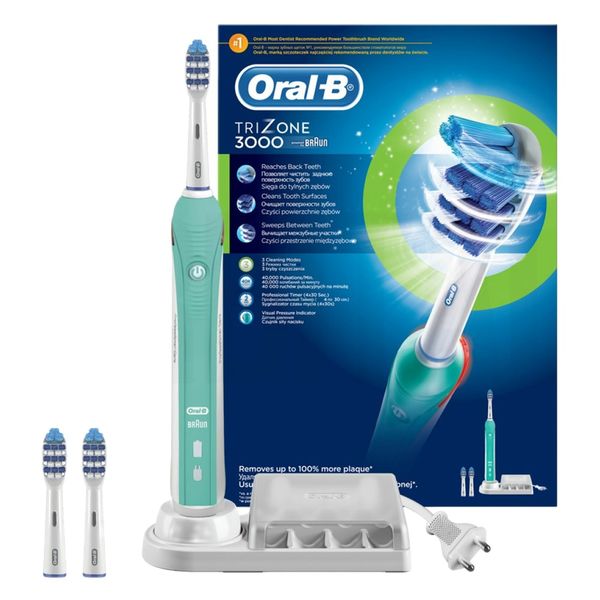 مسواک برقی اورال-بی مدل TRIZONE 3000 به همراه سری اضافه مجموعه 2 عددی