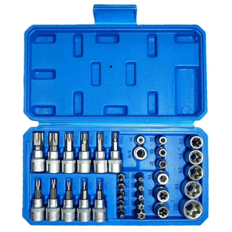 آچار بکس ستاره ای مدل 34PCS_E_T مجموعه 34 عددی