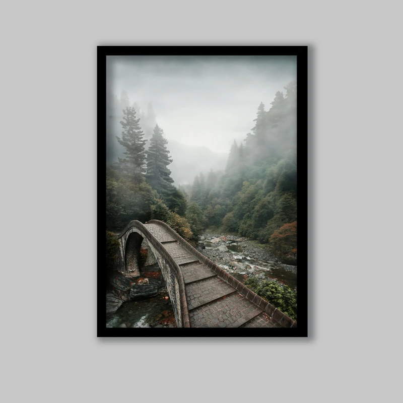 تابلو لیلیان طرح پل و جنگل مه آلود کد LA-G10344-2