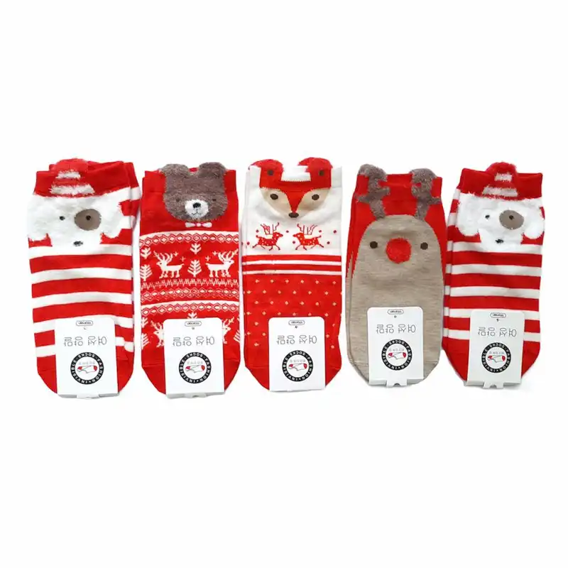 جوراب بچگانه مدل حيوانات جنگل کد 83 مجموعه 5 عددی