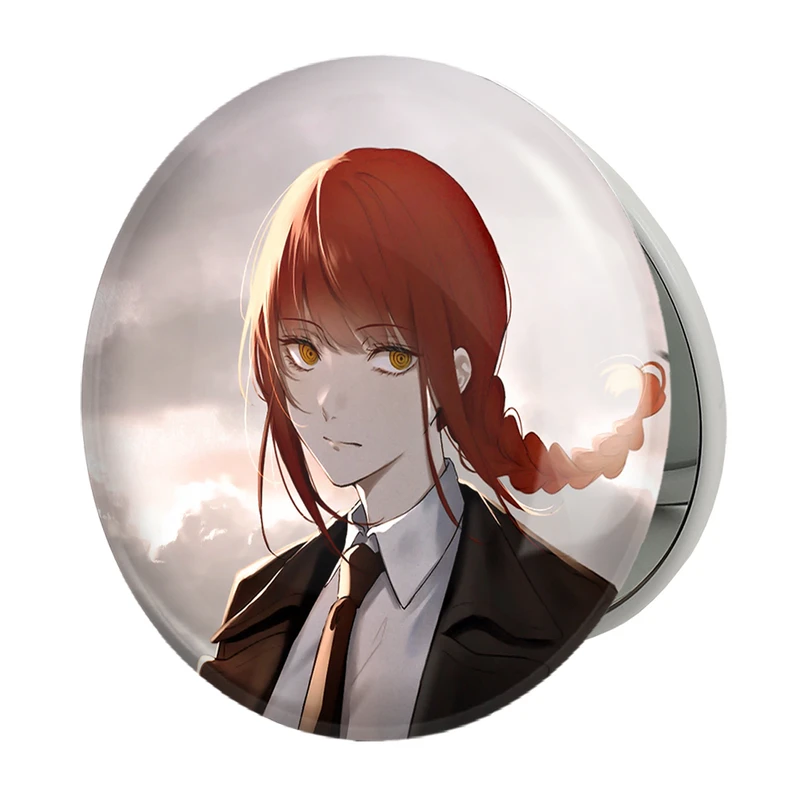 آینه جیبی خندالو طرح ماکیما انیمه مرد اره ای Chainsaw Man مدل تاشو کد 22302 