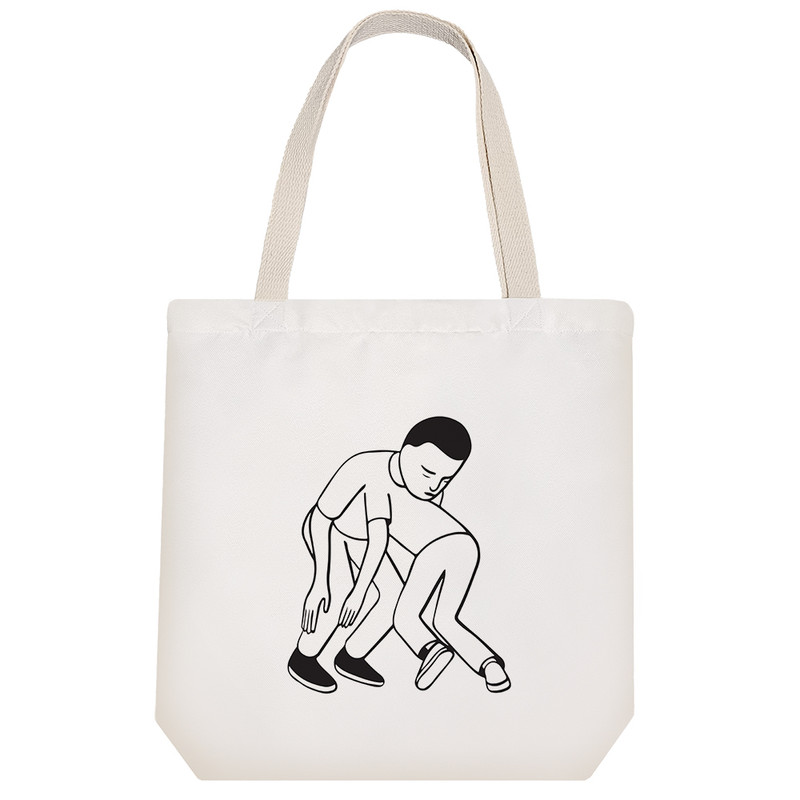 ساک خرید پارچه ای خندالو طرح کشتی گیران مدل توت بگ کد 6676