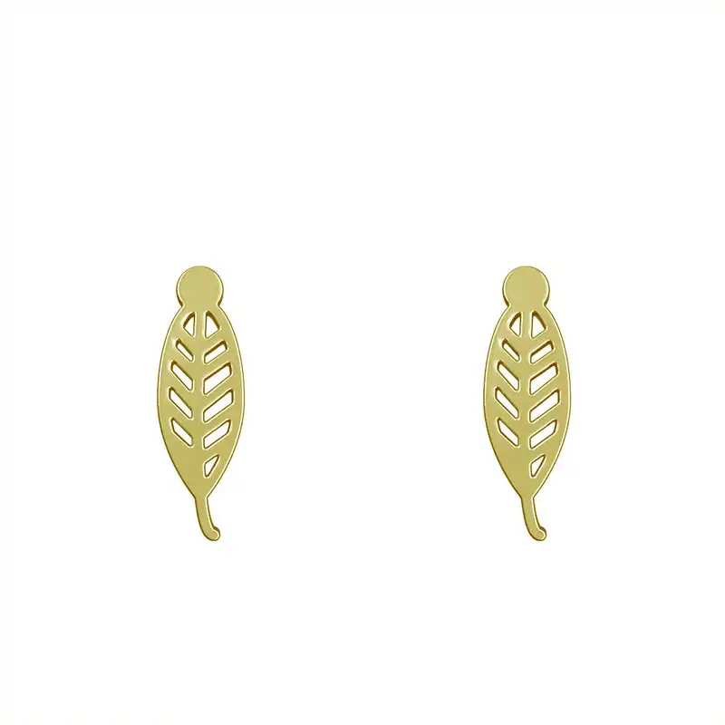 گوشواره طلا 18 عیار زنانه مدوپد مدل برگ کد GA1-15996