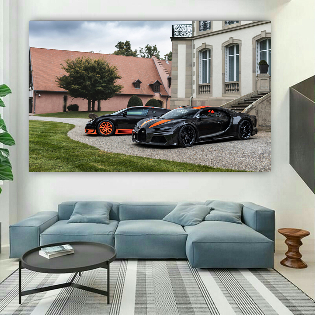پوستر طرح ماشین سوپر اسپرت مدل بوگاتی ویرون و بوگاتی شیرون کد AR18360