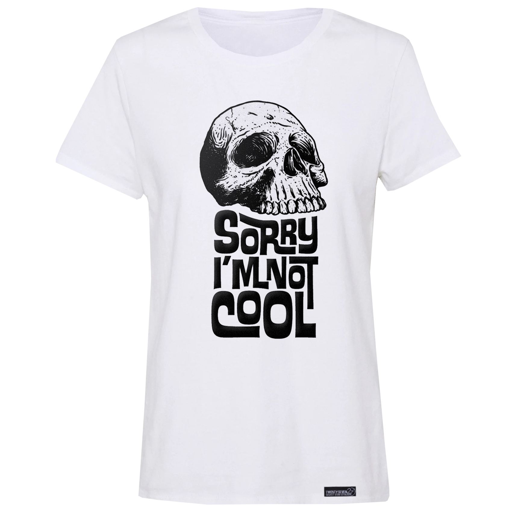 تی شرت آستین کوتاه زنانه 27 مدل Sorry کد KV138 رنگ سفید