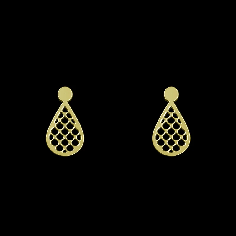 گوشواره طلا 18 عیار زنانه مدوپد مدل هندسی کد GA1-14269