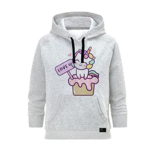 هودی زنانه مدل اسب تک شاخ کد B187 رنگ طوسی