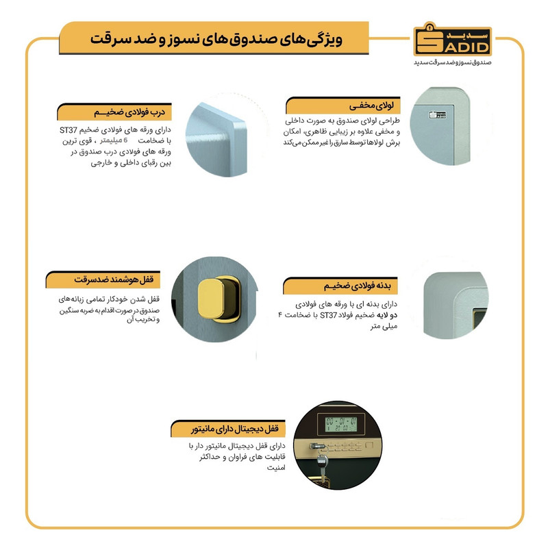 گاوصندوق الکترونیکی سدید مدل 1000D
