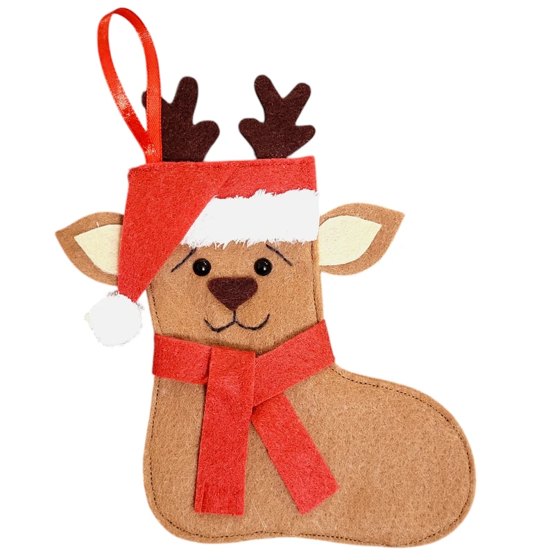 آویز تزیینی ریماز مدل جوراب کریسمس طرح گوزن شمالی