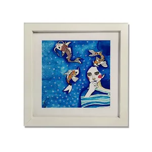 تابلو نقاشی آبرنگ طرح دختر دریا