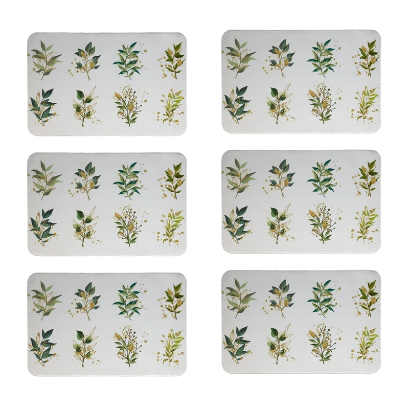 زیربشقابی طرح برگ  کد 8110 بسته 6 عددی