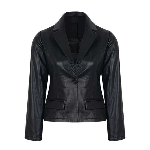 کت چرم زنانه مدل AB کد 0071