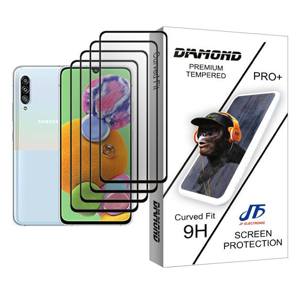 محافظ صفحه نمایش جی اف مدل Diamond Glass MIX004 مناسب برای گوشی موبایل سامسونگ Galaxy A90 5G بسته چهار عددی