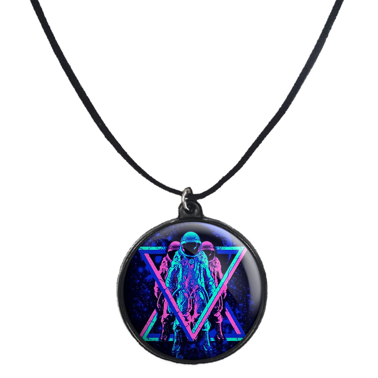 گردنبند پرمانه طرح فضانورد کد pmb.10466 مدل دو طرفه