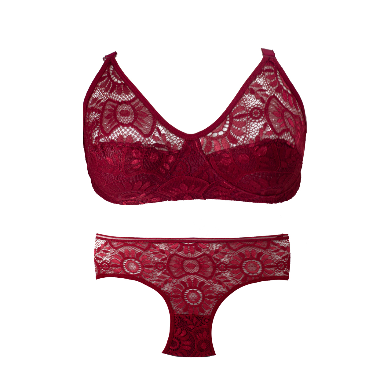 ست شورت و سوتین زنانه مدل توری کد T112