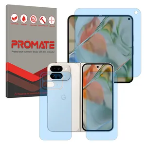 Promate Eye Care model anti-blue ray screen protector suitable for Google Pixel 9 Pro Fold mobile phone along with back protector
