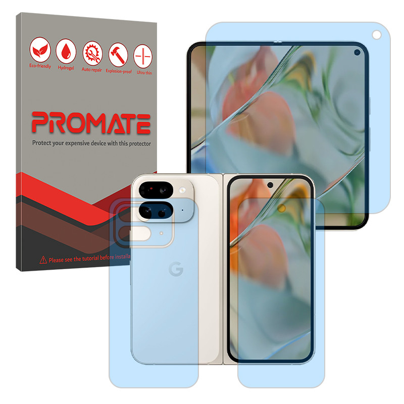 محافظ صفحه نمایش مات آنتی بلو پرومیت مدل Resistant مناسب برای گوشی موبایل گوگل Pixel 9 Pro Fold به همراه محافظ پشت گوشی