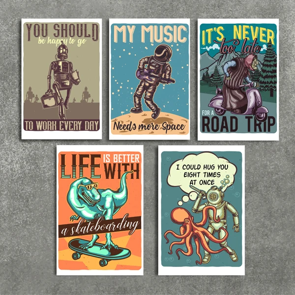 تابلو شاسی طرح Digital Art مدل AT016 مجموعه 5 عددی