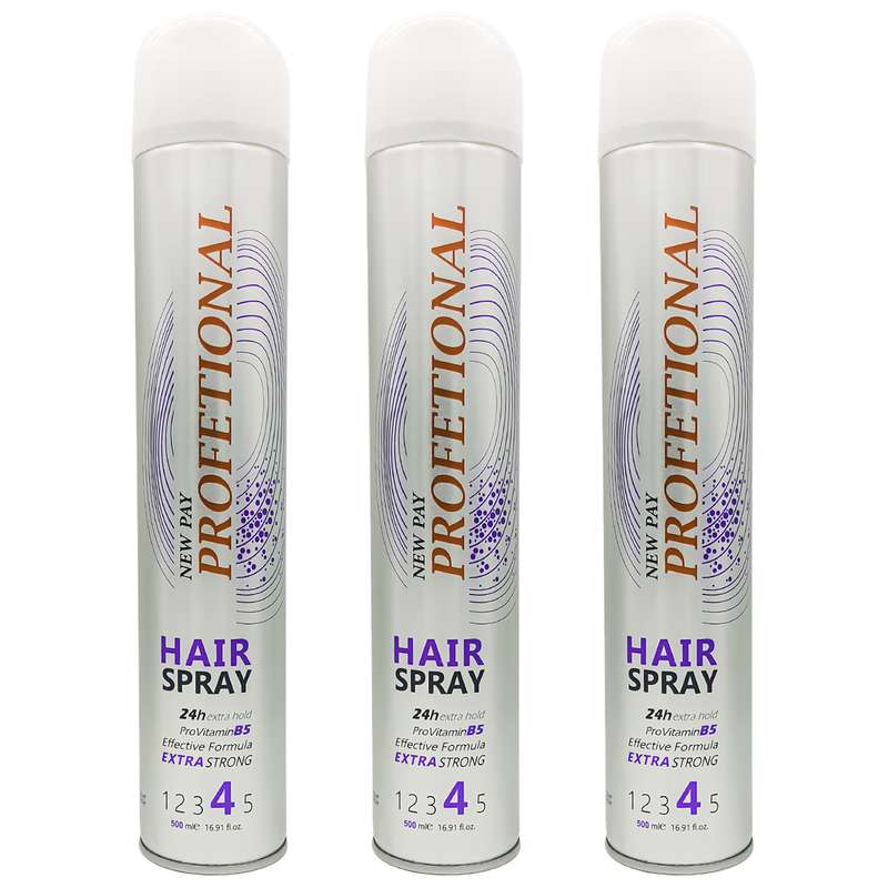اسپری حالت دهنده مو پروفشنال مدل Extra Strong حجم 500 میلی لیتر مجموعه 3 عددی