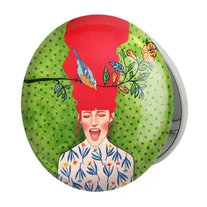 آینه جیبی خندالو طرح دخترونه مدل تاشو کد 6144 