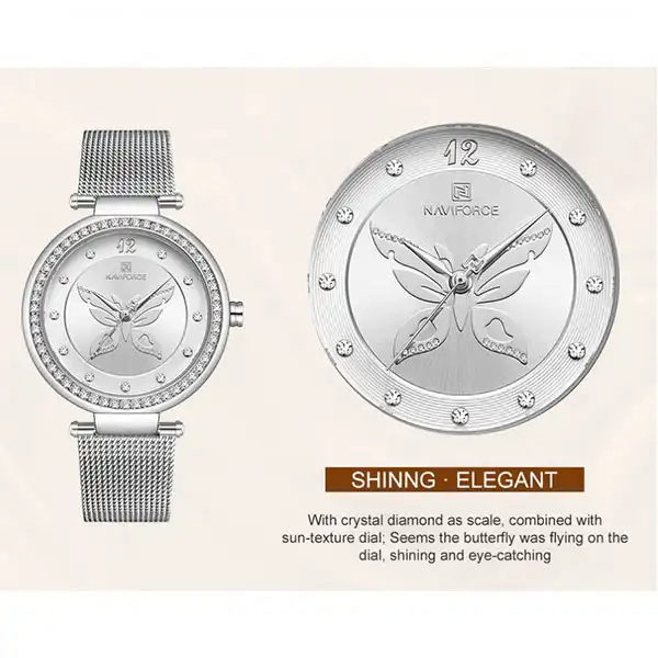 ساعت مچی عقربه ای زنانه نیوی فورس مدل NF5018 SW